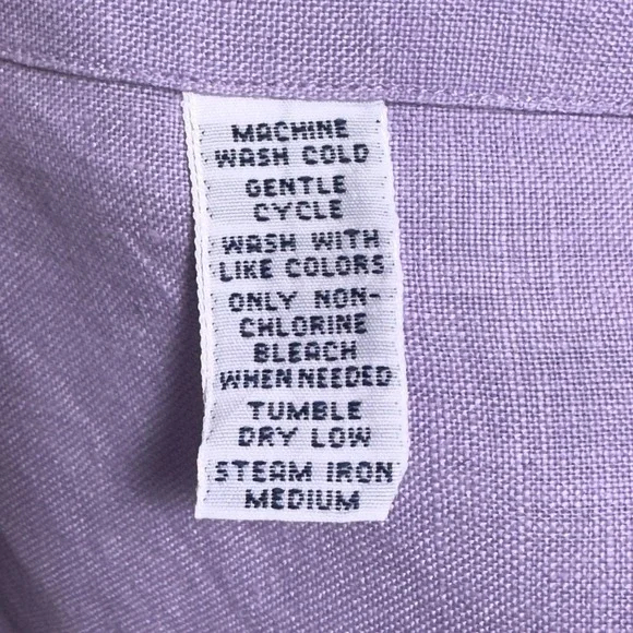 Ralph Lauren Mens Linen Shirt Med Lilac Classic Fit Button Down Long Sleeve Pony - Picture 6 of 10